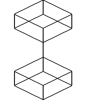 CUCaTS 2012 Puzzlehunt Structure, consisting of two connected cube graphs.